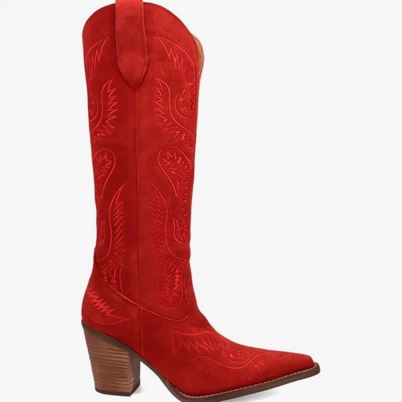 dingo Shoes - Red Western Cowboy Boots by Dingo, Suede, Evita. NIB. Women's Size 8